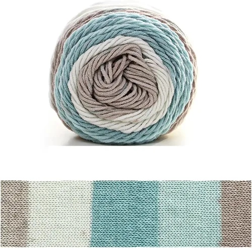Miniatura 15 de Hilo de color de algodón para tartas, hilo multicolor arcoíris para tejer y tejer a ganchillo, 2 bolas de 7.05 oz, 45% algodón, 55% acrílico, hilo
