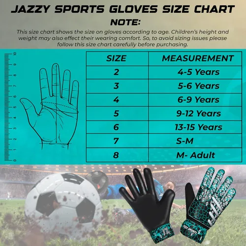 Miniatura 4 de Guantes de portero de fútbol para niños, jóvenes y adultos, guantes de portero de fútbol funky con doble protección para la muñeca de 0.157 in