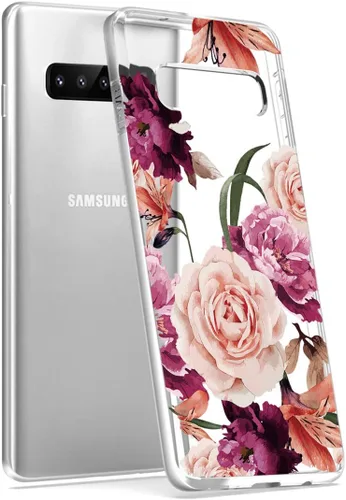 Miniatura 3 de Funda para Galaxy S10, delgada, a prueba de golpes, transparente, suave, flexible, TPU floral, funda protectora para Samsung Galaxy S 10 (2019)