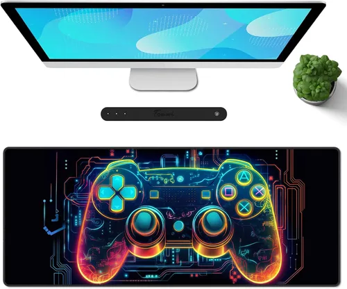 Miniatura 22 de Galdas Alfombrilla de mouse para juegos XXL XL, grande, larga, extendida, grande, de goma antideslizante, con bordes cosidos, para laptop, oficina