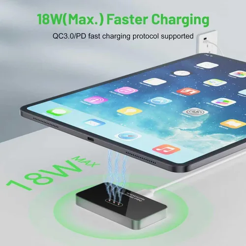 Miniatura 4 de Cargador inalámbrico magnético para iPad Pro 11 (1st/2nd/3rd/4th) y iPad Air 11 (M2/M3) y iPad Air 10.9 (4th/5th), carga rápida de 18W, almohadilla