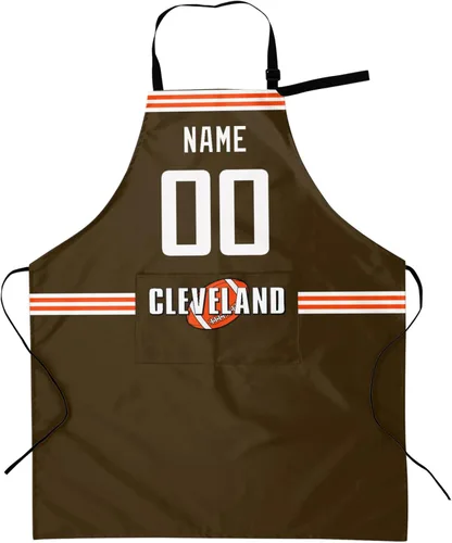 Miniatura 12 de Delantal con bolsillos, nombre personalizado y número, regalos personalizados para hombres y mujeres fanáticos del fútbol