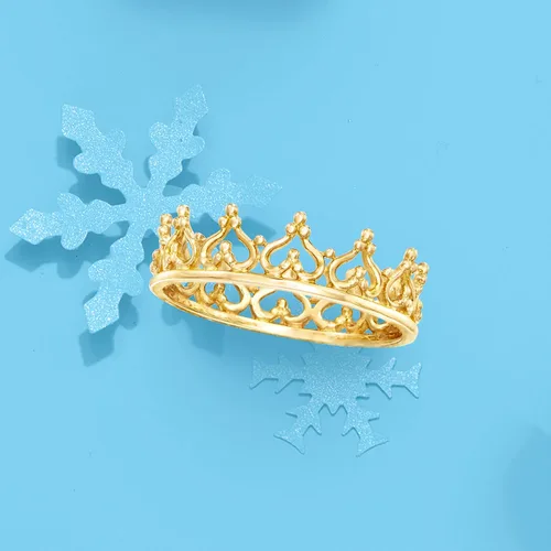 Miniatura 6 de Ross-Simons Anillo de corona real de oro amarillo de 14 quilates Talla 9 Oro no conocido