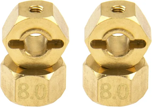 Miniatura 5 de Adaptador de cubo hexagonal de latón de 0.472 in con pasadores de contrapeso compatible con Axial SCX10 90046 Tamiya CC01 D90 Redcat Gen7 1/10 RC