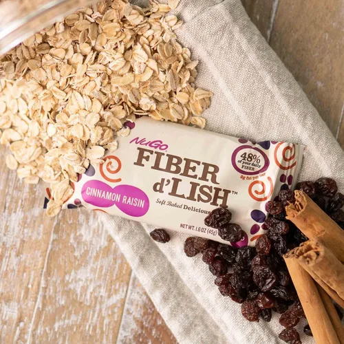 Miniatura 7 de NuGo Fiber d'Lish Canela y Pasas, 12g de Fibra Alta, Vegano, 150 Calorías, 16