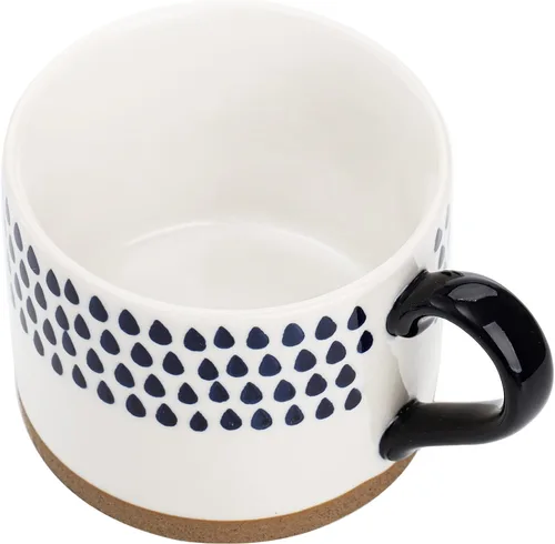 Miniatura 3 de SOUJOY Juego de 4 tazas de café grandes de cerámica, tazas de café pintadas a mano de 15 onzas con asas, tazas de sopa de porcelana esmaltada
