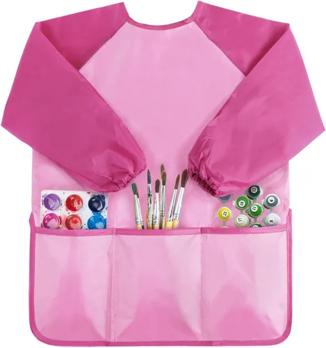Miniatura 12 de Kopokita - Delantal impermeable para niños artistas, de manga larga, con 3 bolsillos, para niños pequeños y artistas