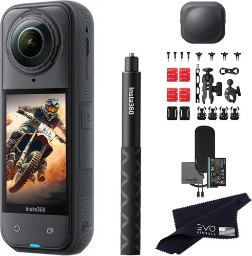 Miniatura 12 de Insta360 X5 Paquete para Motocicleta - Cámara de acción impermeable 360 de 8K con sensores de 48 MP de 1/1.28", video HDR 360 de 8K, 72MP, lente