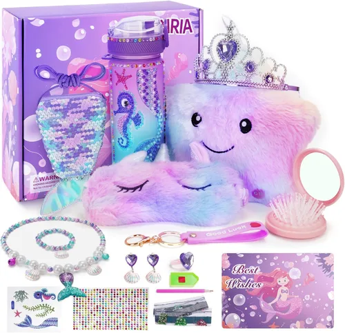 Jenria Regalo de sirena para niñas de 6 a 8 años, regalos de graduación de jardín de infantes para niñas, regalos de cumpleaños para niñas de 3, 4,