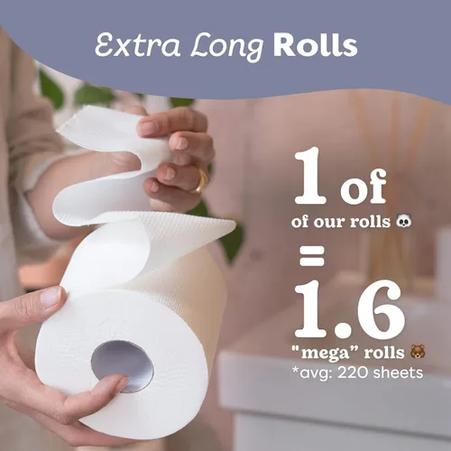 Miniatura 8 de Papel higiénico de bambú Betterway de 3 capas - Papel higiénico sostenible - 24 rollos de larga duración y 360 hojas por rollo - Seguro séptico