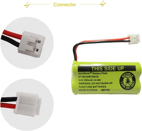 Miniatura 5 de Baterías inalámbricas recargables de 2.4 V compatibles con AT&T/Lucent BT-18433 BT-184342 BT-28433 BT-284342 BT-6010 BT-8000 BT-8001 BT-8300 Empire