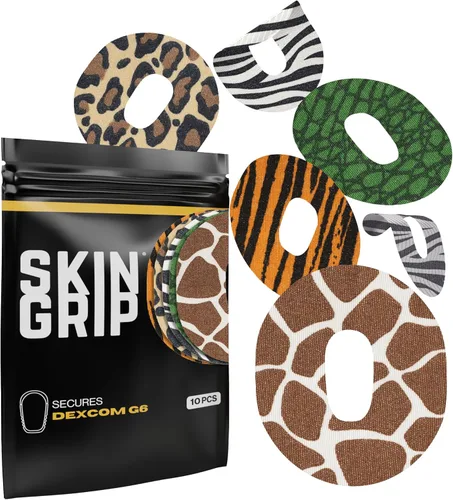 Skin Grip Parches CGM para Dexcom G6 (paquete de 10), impermeables y resistentes al sudor durante 10-14 días, cinta adhesiva precortada, protección