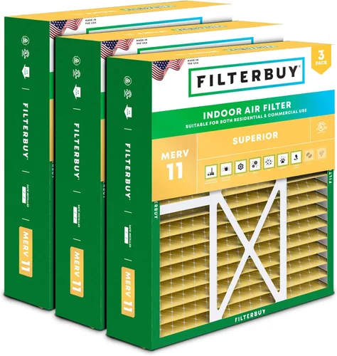 Miniatura 13 de Filterbuy Filtro de aire MERV 11 de 10 x 17 x 2 pulgadas para defensa de mascotas y alergias (paquete de 3), filtros exteriores plisados