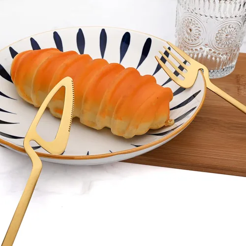 Miniatura 4 de Juego de cubiertos dorados mate, 20 piezas de cubiertos de acero inoxidable 304 colgantes para 4, juego de utensilios de cocina con acabado Oro