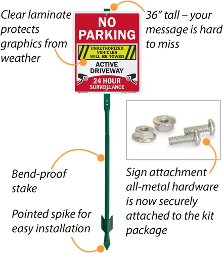 Miniatura 5 de SmartSign Letrero de patio con estaca de 3 pies, aluminio de 40 mil, laminado 3M de grado de ingeniero, reflectante, de grado de ingeniero laminado