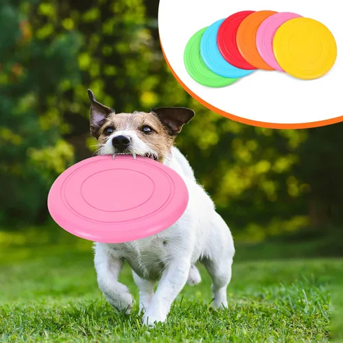 Miniatura 5 de Syhood 6 discos voladores para perros de goma suave para entrenamiento de perros, discos voladores para jugar al aire libre, para jardín