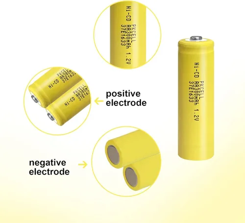 Miniatura 5 de PKCELL Paquete de 4 pilas recargables AA 1.2V 300mAh NICD con botón superior para luces solares (4 unidades)
