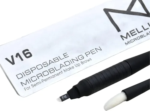 Miniatura 13 de M Mellie's Signature Microblading - Bolígrafo de cejas desechable con hoja esterilizada, agarre de goma cómodo y esponja de pigmento para Hermanos
