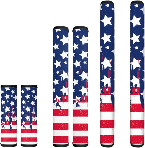 Miniatura 24 de Juego de 6 fundas para manijas de puerta con diseño de margaritas y flores americanas, 4 de julio, Día de la Independencia, fundas para manijas