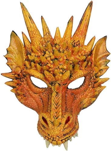 Miniatura 7 de Himine - Máscara de cosplay de cabeza de dragón para festival, fiesta y Halloween Rojo