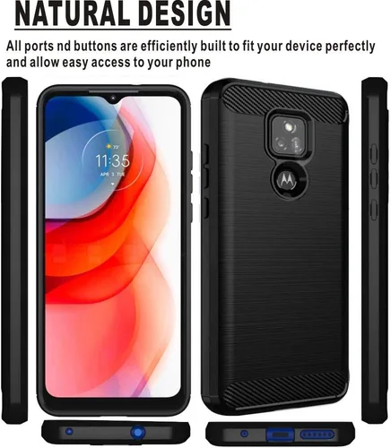 Miniatura 3 de Funda para Moto G Play 2021, funda para teléfono Motorola G Play 2021, resistente a los arañazos de fibra de carbono, absorción de golpes, suave