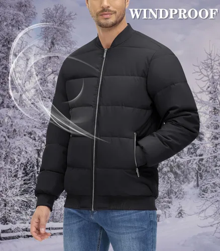 Miniatura 3 de MAGNIVIT Chaquetas de invierno para hombre, chaqueta bomber para hombre, chaqueta de otoño, chaqueta negra, chaqueta bomber chaquetas ligeras