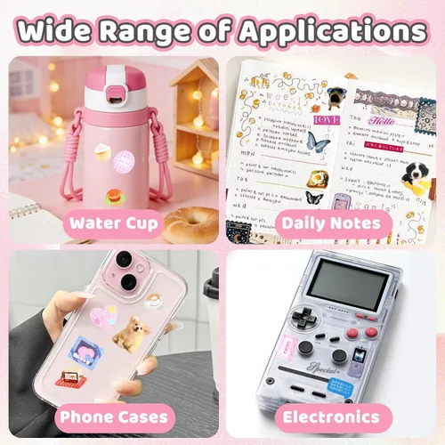 Miniatura 3 de Calcomanías coreanas para tarjetas fotográficas kpop, 3500 para decoración de libros, estéticas, purpurina, mariposa, amor, cinta, flor, alfabeto