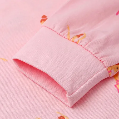 Miniatura 5 de Popshion Pijamas de sirena para niñas pequeñas, juego de 2 piezas, ropa de dormir 100% algodón, ropa para niños, pijamas estilo mariquita