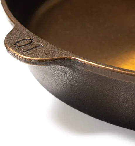 Miniatura 3 de Lancaster Cast Iron Sartén No. 10 - Sartén de hierro fundido pre-sazonada de herencia de 11-5/8 pulgadas - Fabricada en Estados Unidos
