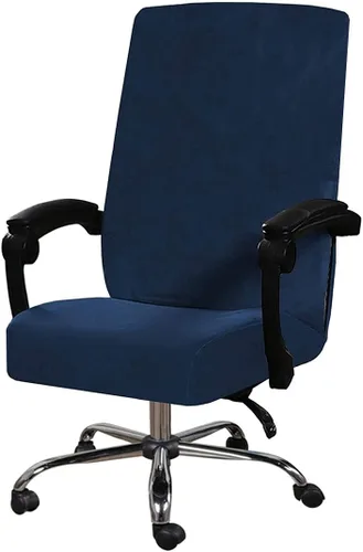 Miniatura 15 de Funda para silla de oficina con fundas para reposabrazos, funda elástica de terciopelo suave para silla de escritorio, fundas protectoras para silla