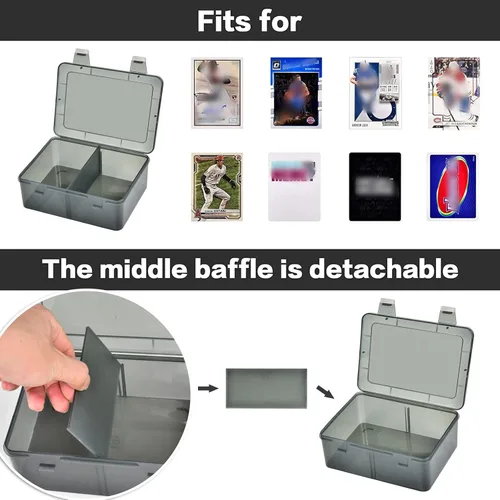 Miniatura 2 de ALCYON 1600+ Caja de Almacenamiento para Tarjetas de Béisbol, Organizador de Tarjetas Deportivas, Estuche de Plástico Duro Compatible con Tarjetas