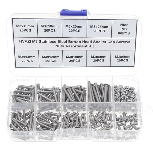 Miniatura 8 de Metric M2 304 - Kit surtido de tornillos y tuercas de cabeza de botón de acero inoxidable