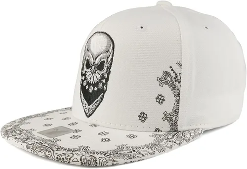 Miniatura 2 de Trendy Apparel Shop Bandana de calavera bordada con estampado de cachemira