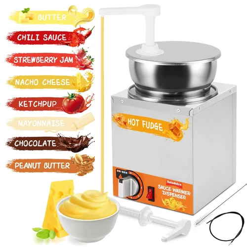 Dispensador de queso nacho con bombas, calentador de queso nacho, dispensador de dulce de azúcar caliente, dispensador de bomba aislada de 5 niveles