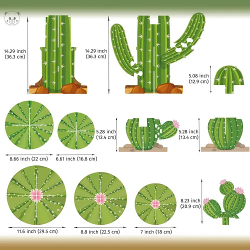 Miniatura 2 de 2 soportes para cupcakes de cactus, forma de cactus verde, decoración de fiesta mexicana para Cielito Lindo Three Esta cumpleaños, suministros
