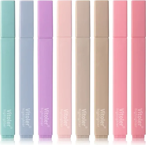 Vitoler Marcadores de la Biblia, 8 colores lindos resaltadores con punta de cincel para accesorios bíblicos, suministros de oficina escolar Colores