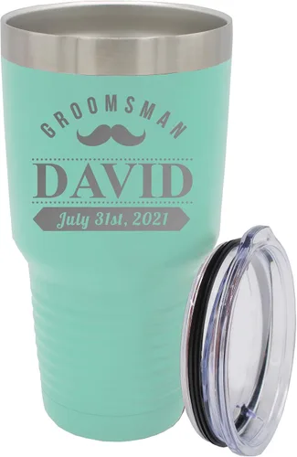 Miniatura 24 de Vaso de padrinos de boda grabado personalizado, taza de acero inoxidable aislada personalizada para padrino de boda, despedida de soltero, boda