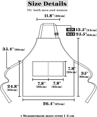 Miniatura 7 de Waterproof Apron with 2 Pockets, Boho Style Black White Geometric Pattern Adjustable Man and Women Kitchen Bib Apron for Baking Cooking Restaurant