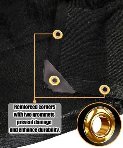 Miniatura 6 de e.share Tela de sombra negra 90% resistente para jardín - 3 pies x 6 pies, malla de sombra para patio exterior con ojales, para cubiertas