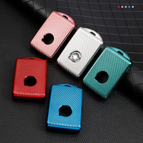 Miniatura 6 de Funda para llavero de automóvil con textura de fibra de carbono de TPU, se adapta a Volvo XC90 XC60 XC40 S60 S90 V90 V60 Polestar 1 T5 T6 Accesorios