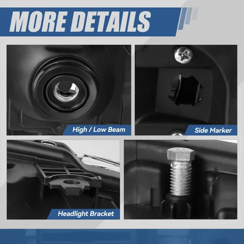 Miniatura 5 de Auto Dynasty Conjunto de faros delanteros halógenos compatible con Ford F250 F350 F450 F550 Super Duty 2005 2006 2007, lado del conductor y del Cromo