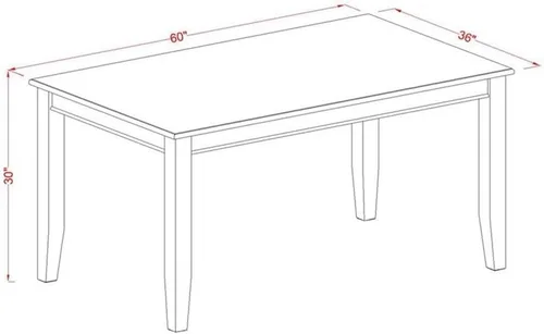 Miniatura 5 de East West Furniture DUGR7-BLK-W - Juego de mesa de cocina de 7 piezas que consta de una mesa de comedor rectangular y 6 sillas de comedor, 36 x 60