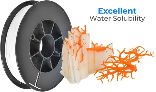 Miniatura 6 de Filamento PVA, soporte soluble en agua para impresora 3D de 1,75 mm, bobina de 0,5 kg para impresoras 3D, natural