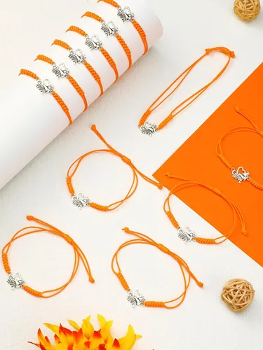 Miniatura 3 de Rtteri 20 pulseras de animadora para niñas, pulseras ajustables para animadoras, regalos para animadoras, accesorios de joyería a granel Naranja