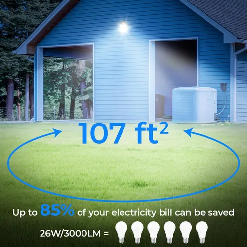 Miniatura 4 de Cinoton - Paquete de luces LED de pared, 26 W, 3000 lm, 5000 K (resistente al agua IP65), 100 – 277 Vac, 150 – 250 W MH/HPS, repuesto para Bronce