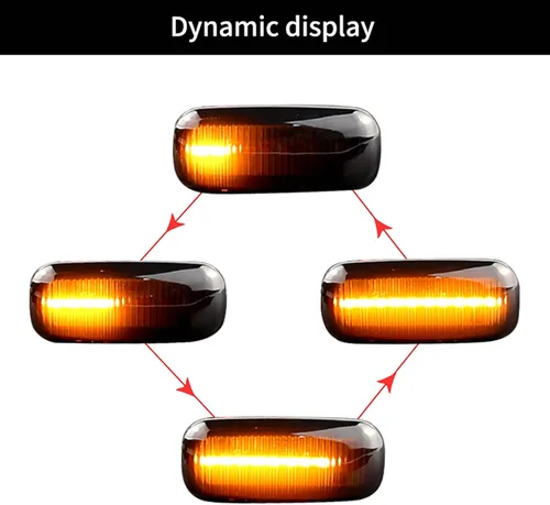 Miniatura 2 de 2 luces LED de señal de giro SMD de flujo dinámico secuencial, color ámbar, compatible con Audi A3 S3 8P A4 RS4 S4 B8 B7 B6 A6 S6 RS6 C5 C7
