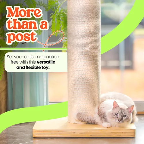 Miniatura 5 de Poste rascador para gatos de 50 pulgadas de alto, poste rascador extragrande para gatos más grandes (maine coon), poste de 7.3 pulgadas de grosor