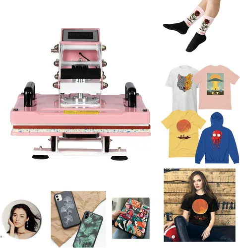 Miniatura 11 de Máquina de prensa de calor deslizante de 16 x 24 pulgadas para camisetas, placa extraíble de concha, impresora de sublimación digital industrial