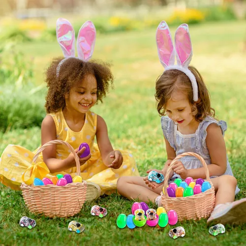 Miniatura 5 de DIYDEC 36 piezas de autos de Pascua rellenos de huevos mini autos de carreras de Pascua para niños, juguetes de automóvil para rellenar cestas
