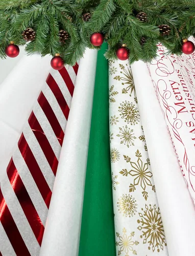 Miniatura 2 de Papel de seda y papel kraft con diseños de Navidad Rojo
